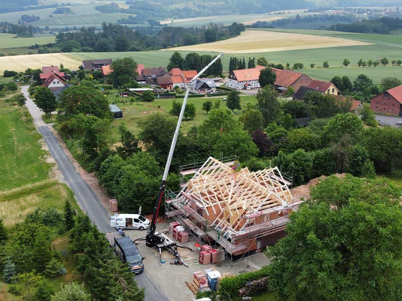 Dachstuhl im Neubau